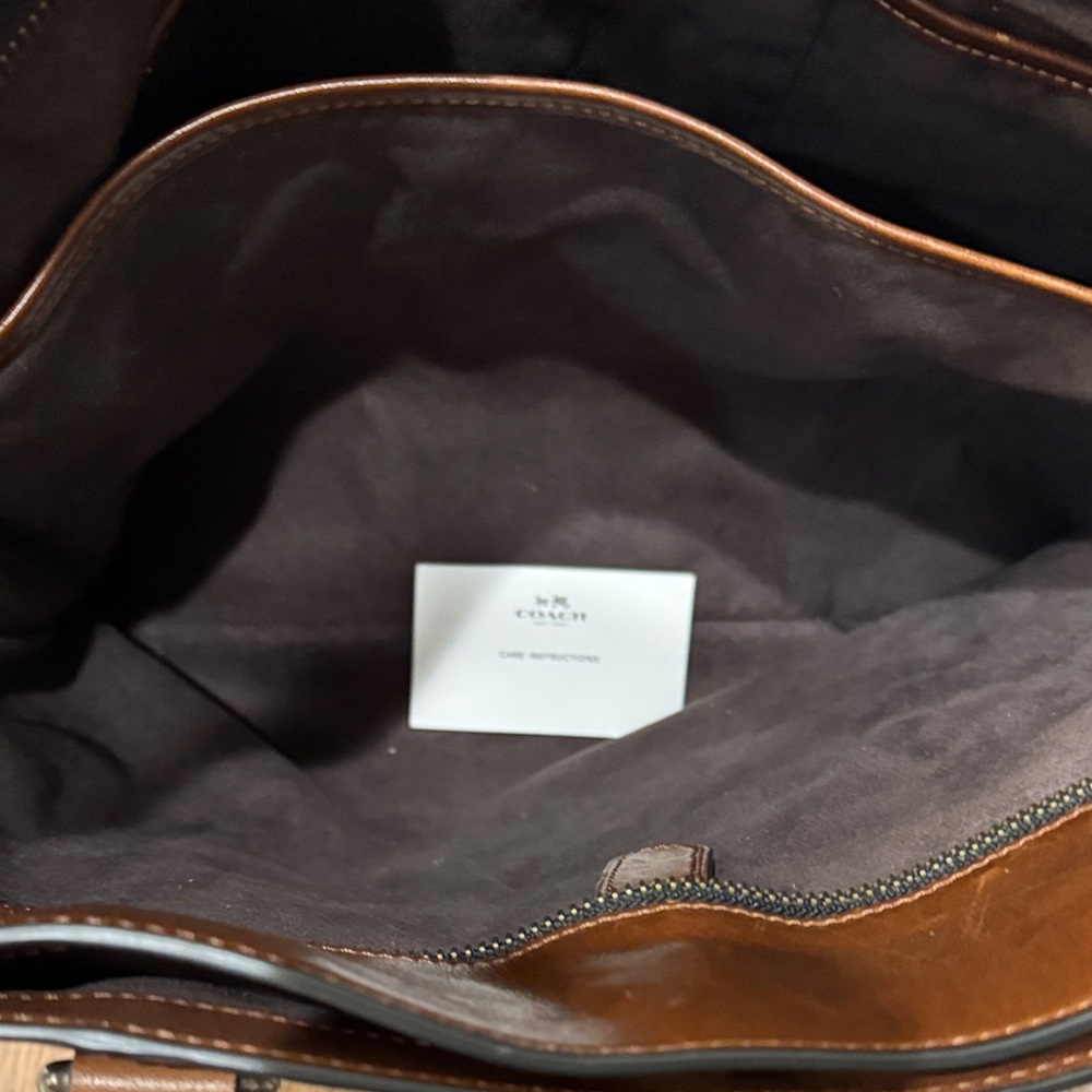 Coach Tan Leather Men's Briefcase - Picture 6 of 6